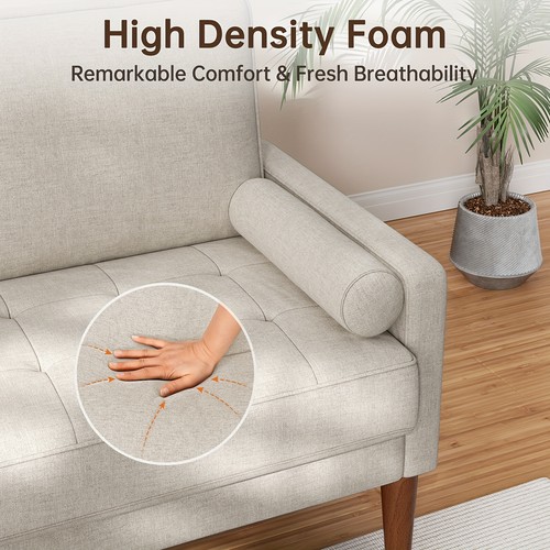 Linen sofa with - with, spring