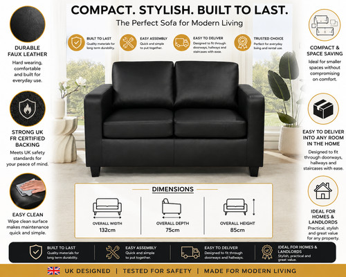 Black faux leather - faux,